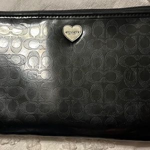 Coach Black leather wristlet